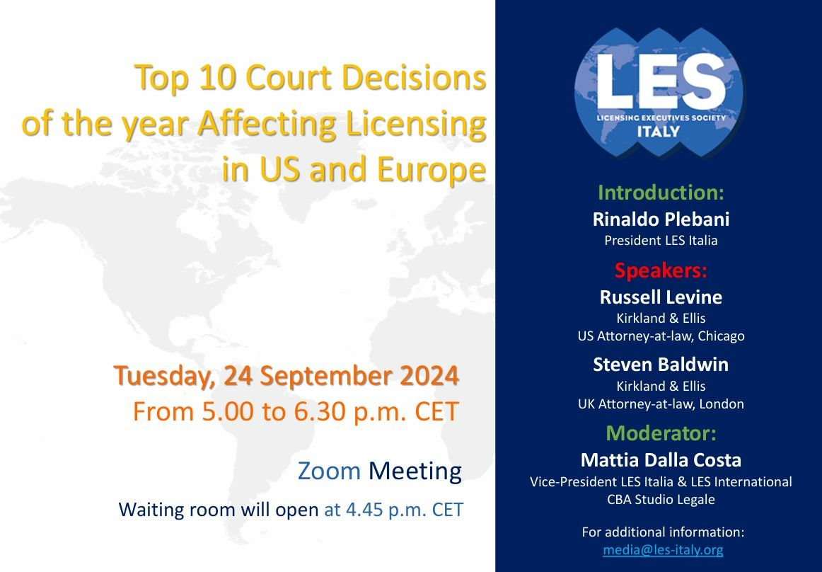 Top 10 Court Decisions of the year Affecting Licensing in US and 